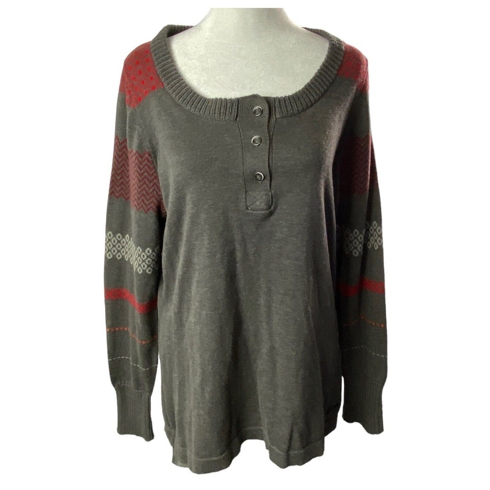 Vtg WOOLRICH Women Pullover Crew Neck Long Sleeve Sweater Sz L Gray 48-11